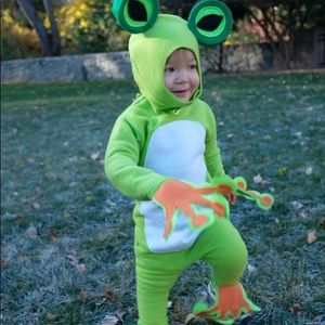 Fleece frog costume with hood